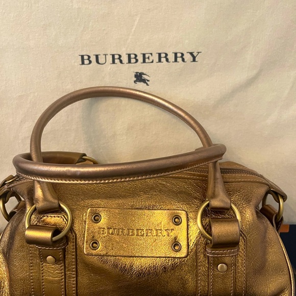 Gold/Bronze leather bag - Picture 1 of 5